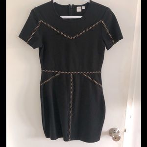 Black and gold cocktail dress